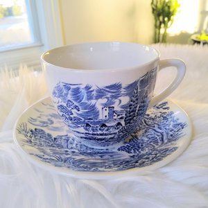 Wedgwood French Blue Toile English Teacup Set